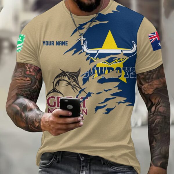 North QLD Cowboys NRL x Great Northern Beer T Shirt Custom Name Gifts For Fans – Limited Edition TSLILY001