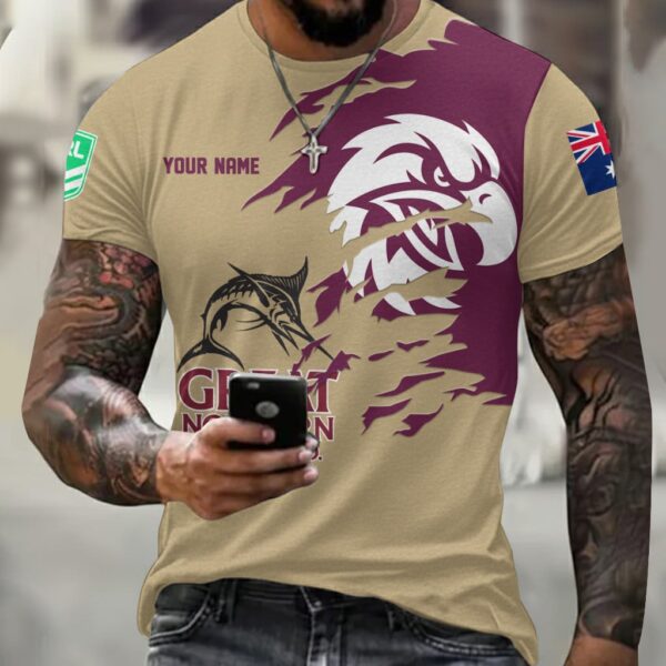 Manly Sea Eagles NRL x Great Northern Beer T Shirt Custom Name Gifts For Fans – Limited Edition TSLILY001