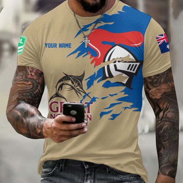 Newcastle Knights NRL x Great Northern Beer T Shirt Custom Name Gifts For Fans – Limited Edition TSLILY001