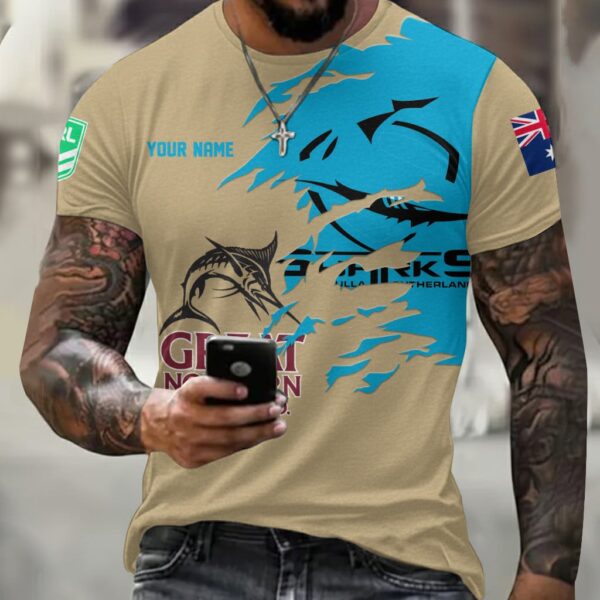 Cronulla Sharks NRL x Great Northern Beer T Shirt Custom Name Gifts For Fans – Limited Edition TSLILY001