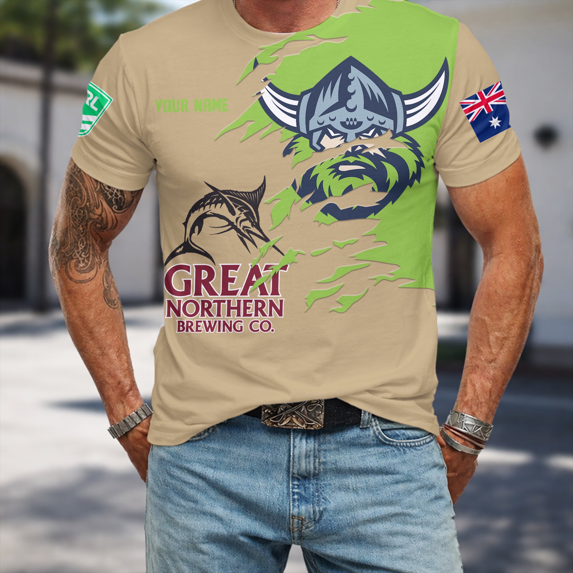 Canberra Raiders NRL x Great Northern Beer T Shirt Custom Name Gifts For Fans – Limited Edition TSLILY001 - Image 3
