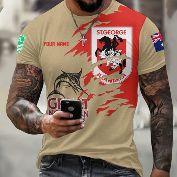 St. George Dragons NRL x Great Northern Beer T Shirt Custom Name Gifts For Fans – Limited Edition TSLILY001