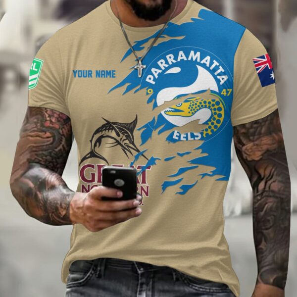 Parramatta Eels NRL x Great Northern Beer T Shirt Custom Name Gifts For Fans – Limited Edition TSLILY001