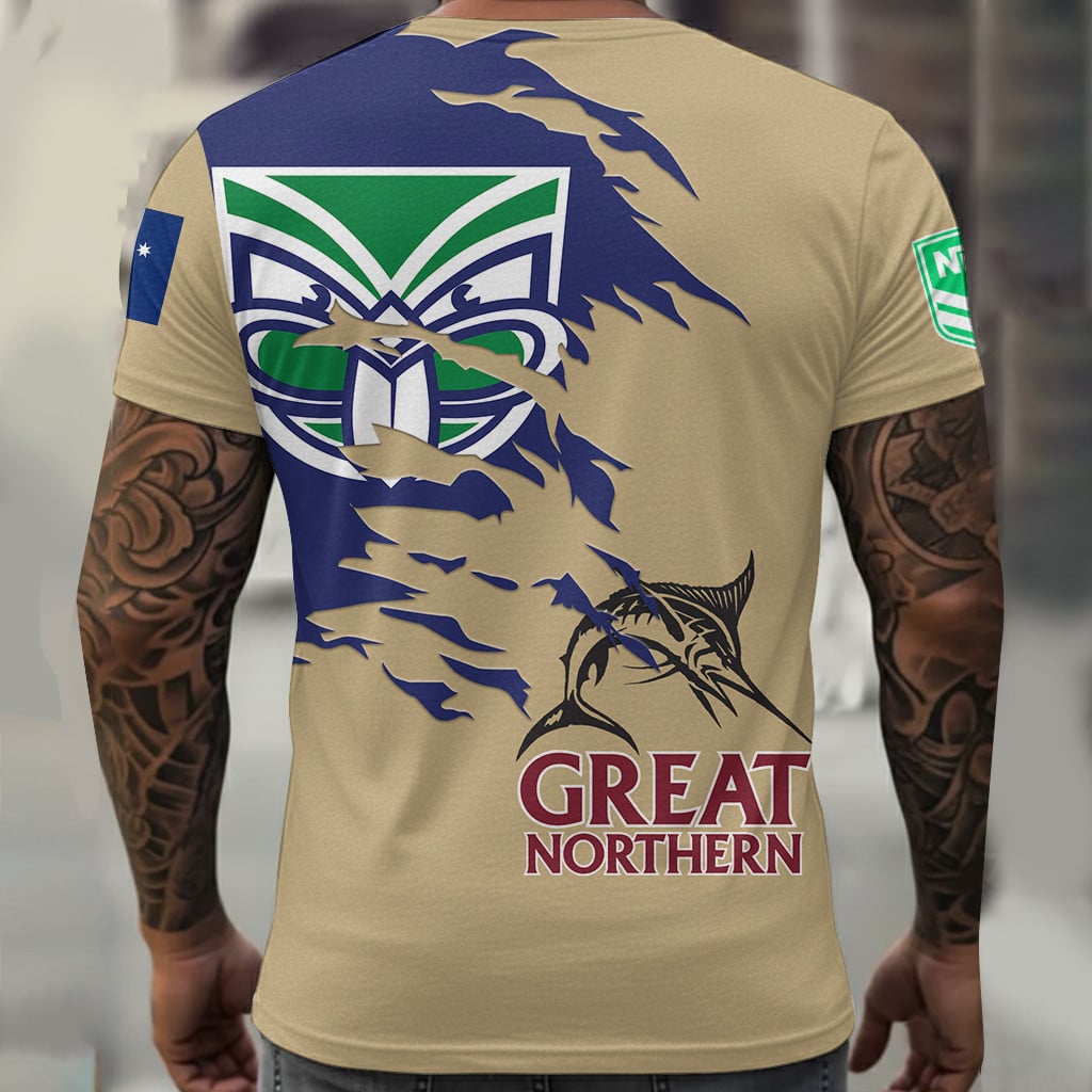 New Zealand Warriors NRL x Great Northern Beer T Shirt Custom Name Gifts For Fans – Limited Edition TSLILY001 - Image 2