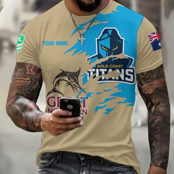 Gold Coast Titans NRL x Great Northern Beer T Shirt Custom Name Gifts For Fans – Limited Edition TSLILY001