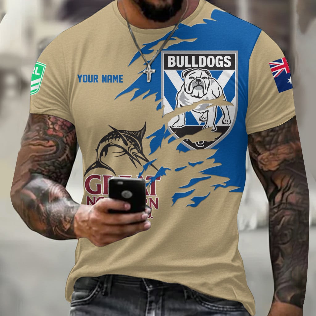 Canterbury Bulldogs NRL x Great Northern Beer T Shirt Custom Name Gifts For Fans – Limited Edition TSLILY001