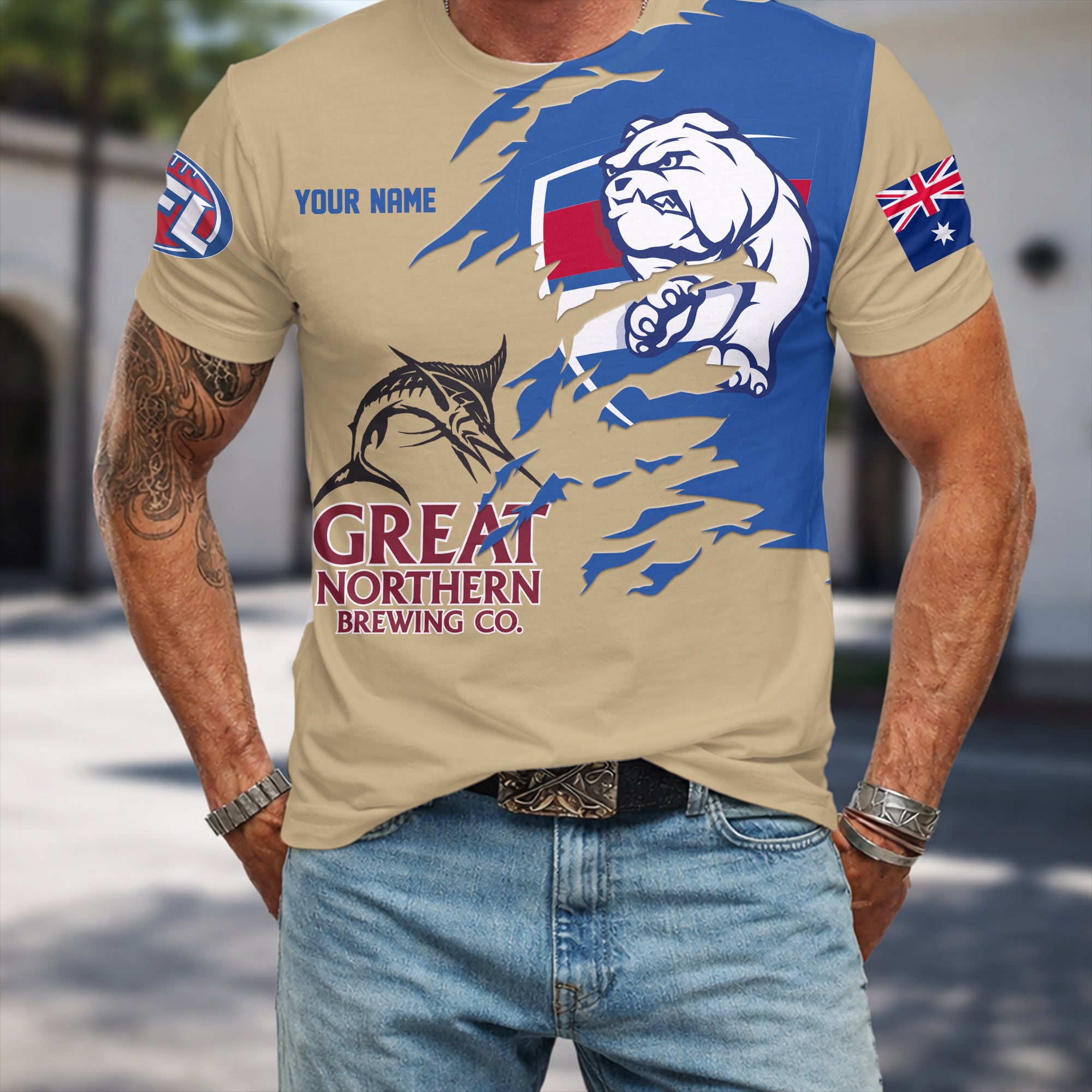 Western Bulldogs AFL x Great Northern Beer T Shirt Custom Name Gifts For Fans – Limited Edition TSLILY001