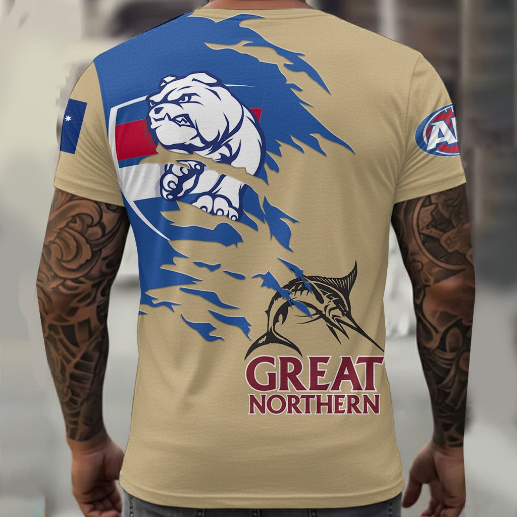 Western Bulldogs AFL x Great Northern Beer T Shirt Custom Name Gifts For Fans – Limited Edition TSLILY001 - Image 3