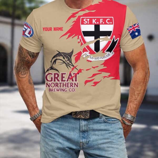 St Kilda Saints AFL x Great Northern Beer T Shirt Custom Name Gifts For Fans – Limited Edition TSLILY001