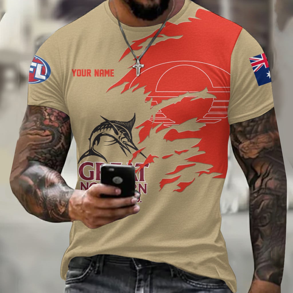 Gold Coast Suns AFL x Great Northern Beer T Shirt Custom Name Gifts For Fans – Limited Edition TSLILY001 - Image 2
