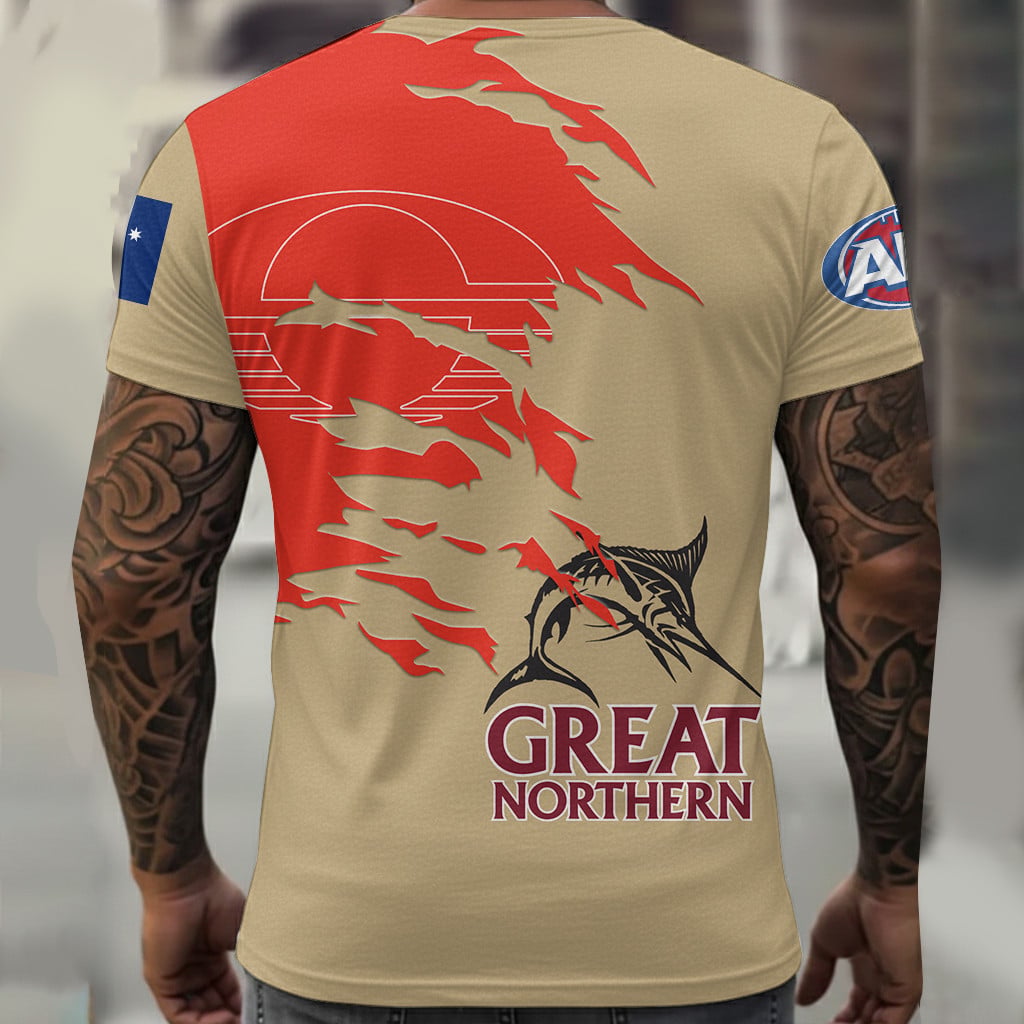 Gold Coast Suns AFL x Great Northern Beer T Shirt Custom Name Gifts For Fans – Limited Edition TSLILY001 - Image 3