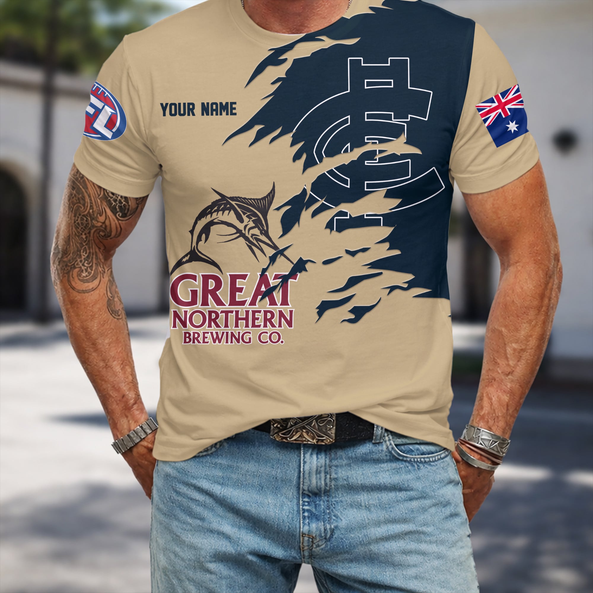 Carlton Blues AFL x Great Northern Beer T Shirt Custom Name Gifts For Fans – Limited Edition TSLILY001