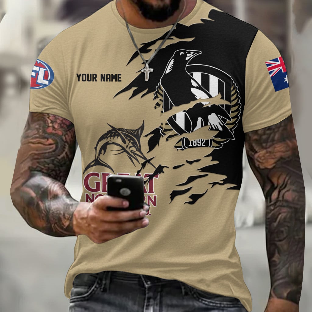 Collingwood Magpies AFL x Great Northern Beer T Shirt Custom Name Gifts For Fans – Limited Edition TSLILY001 - Image 2