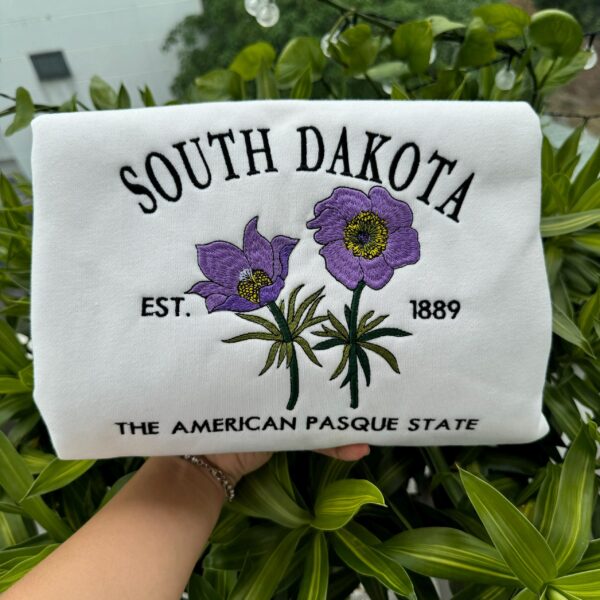 Embroidered South Dakota American Pasque State Sweatshirt