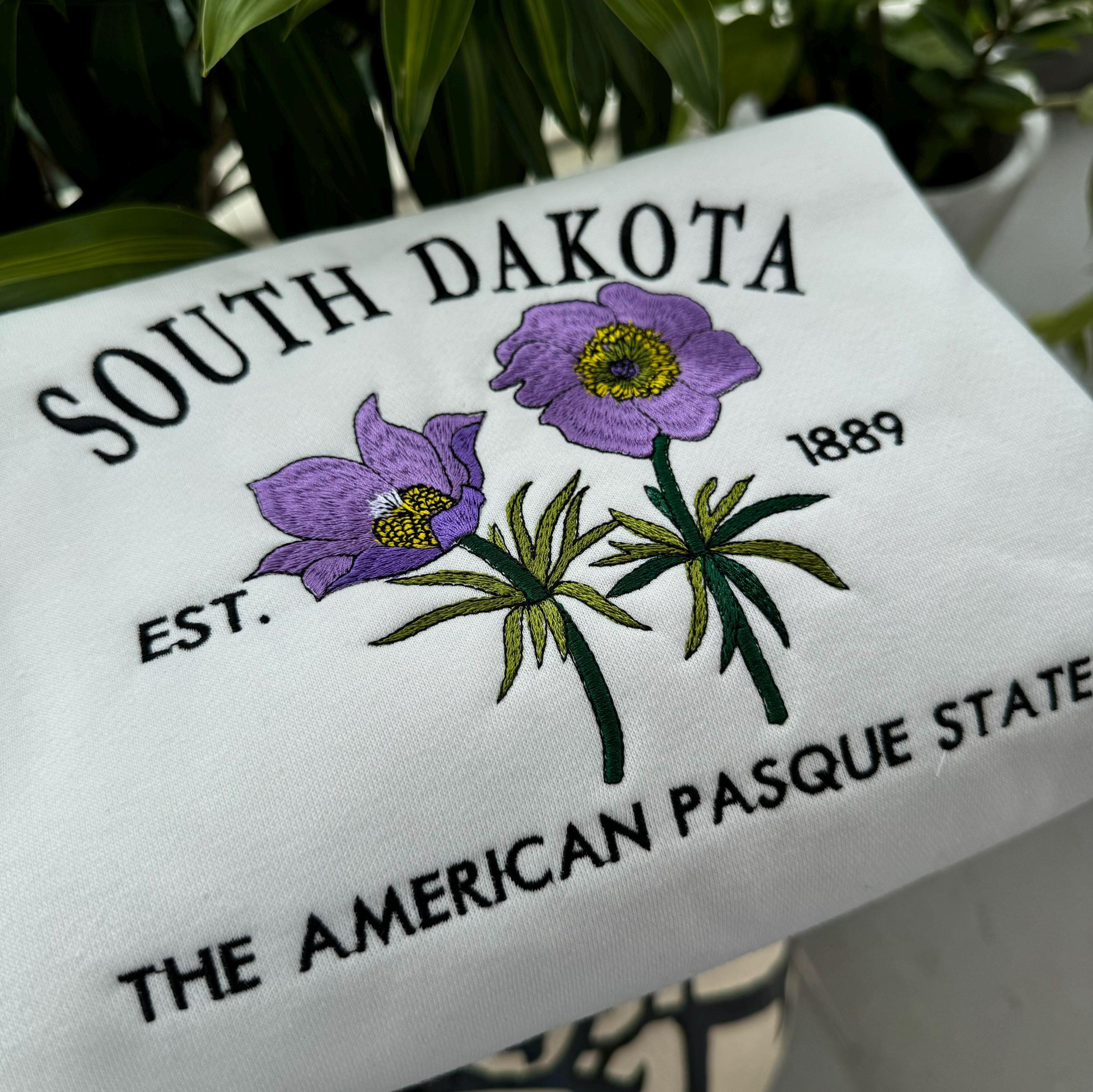Embroidered South Dakota American Pasque State Sweatshirt - Image 2