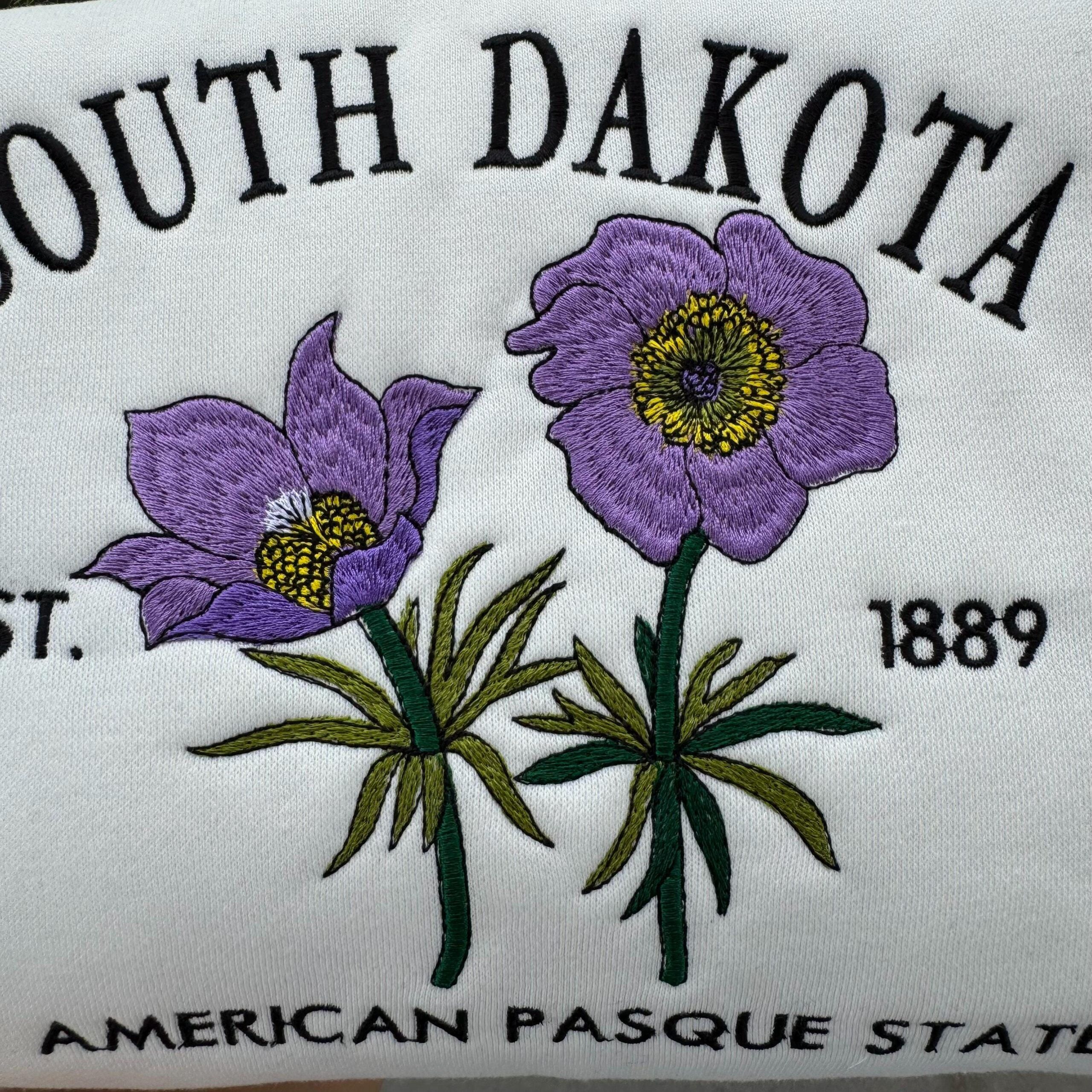 Embroidered South Dakota American Pasque State Sweatshirt - Image 3