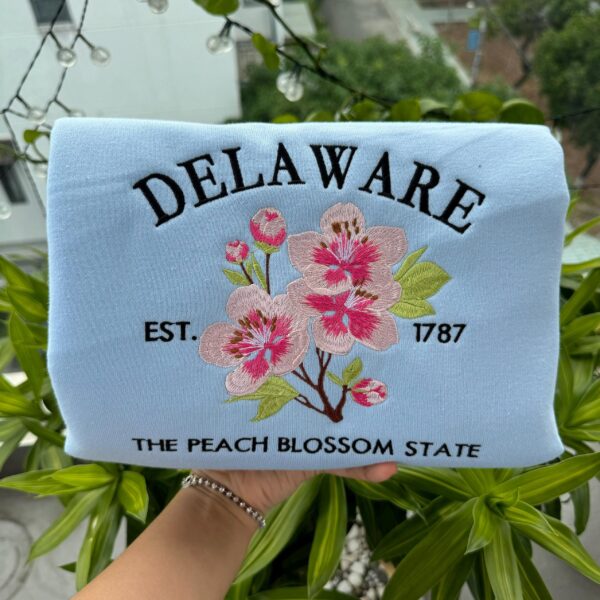 Embroidered Delaware Peach Blossom State Sweatshirt
