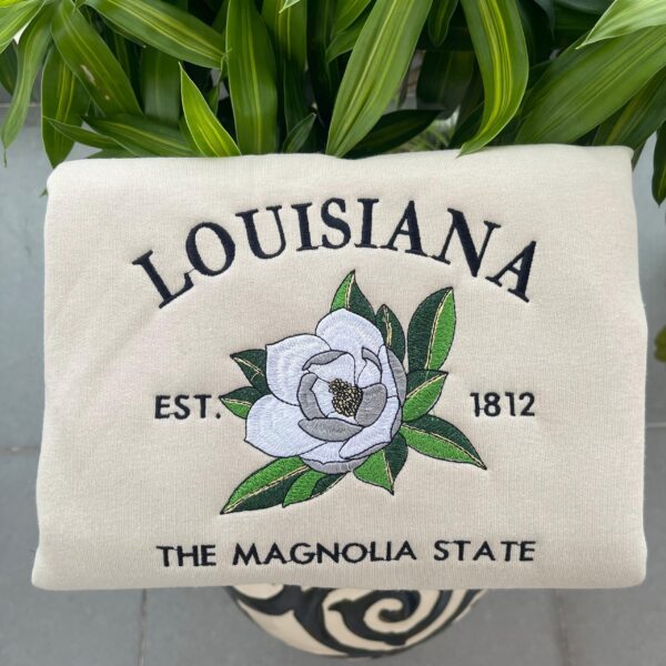 Embroidered Louisiana Magnolia State Sweatshirt