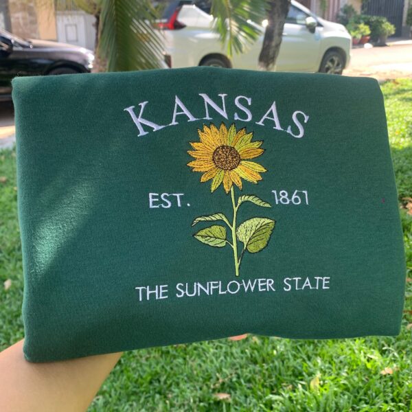 Embroidered Kansas Sunflower State Sweatshirt