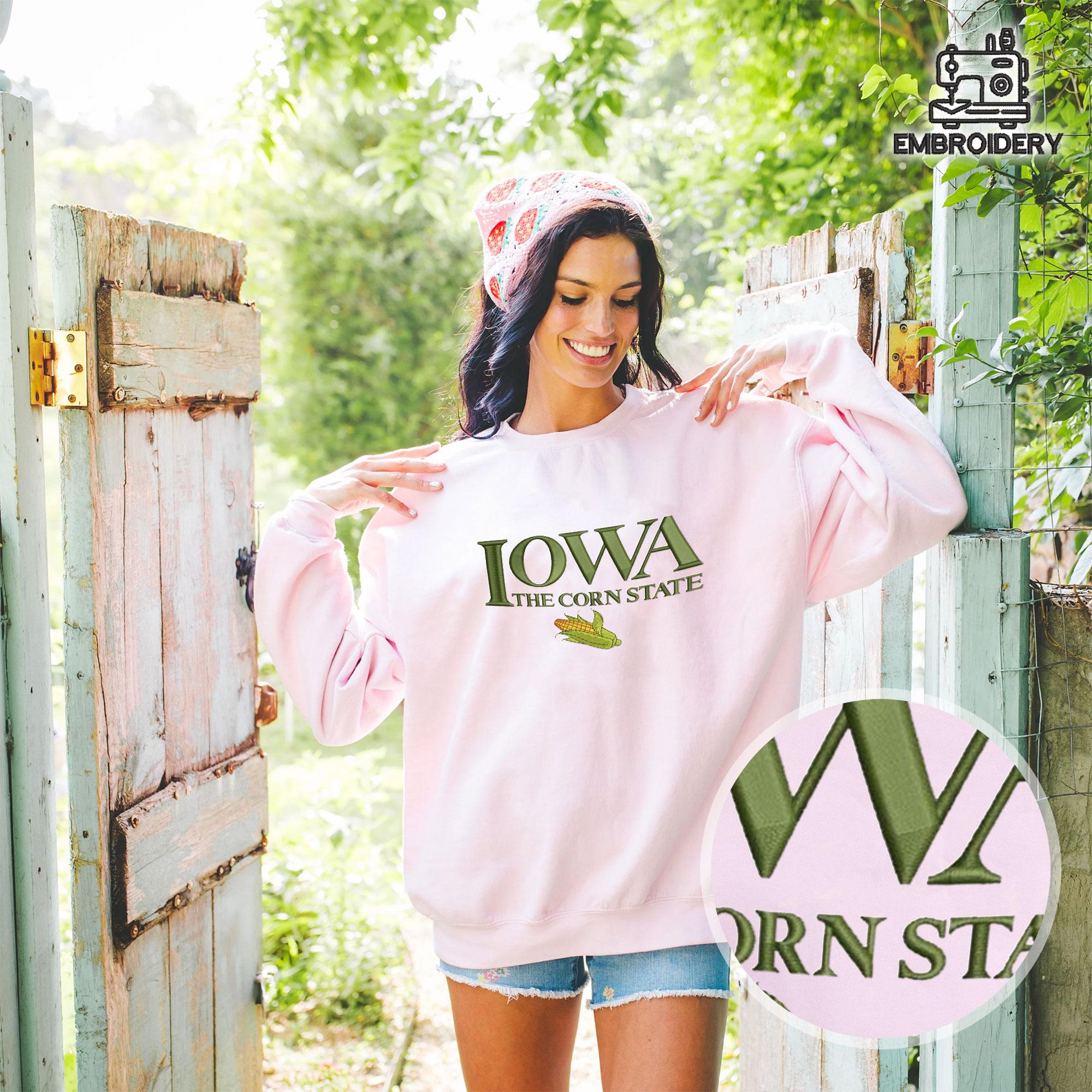 Embroidered Iowa The Corn State Sweatshirt - Image 4