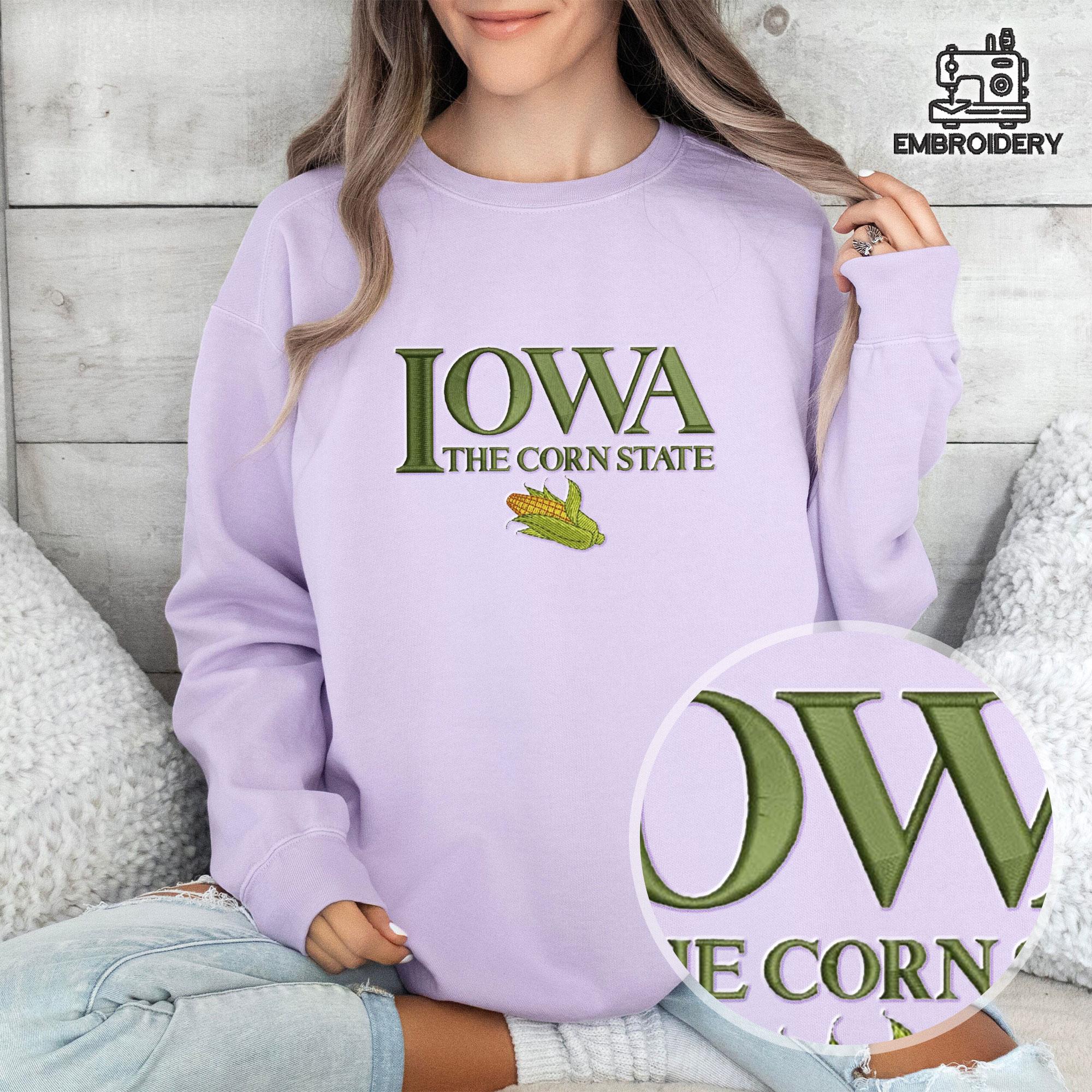 Embroidered Iowa The Corn State Sweatshirt - Image 5