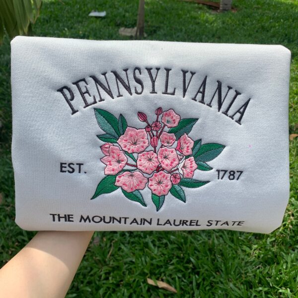 Embroidered Pennsylvania Mountain Laurel Sweatshirt