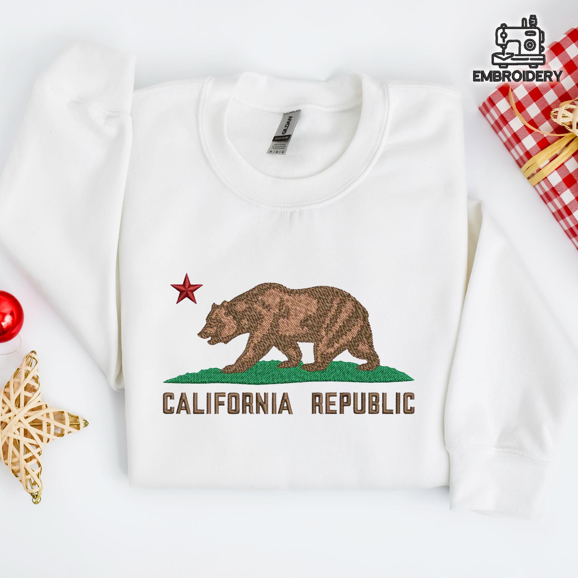 Embroidered California Republic Bear Sweatshirt - Image 2