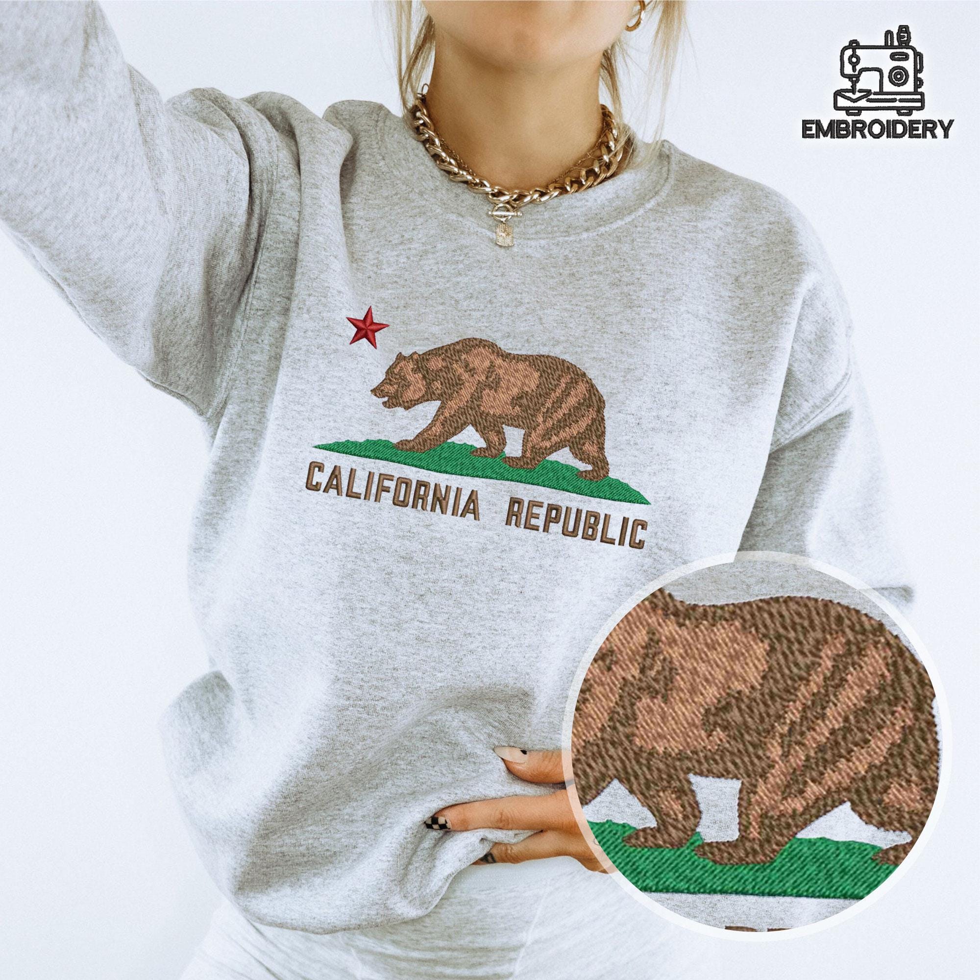 Embroidered California Republic Bear Sweatshirt - Image 4