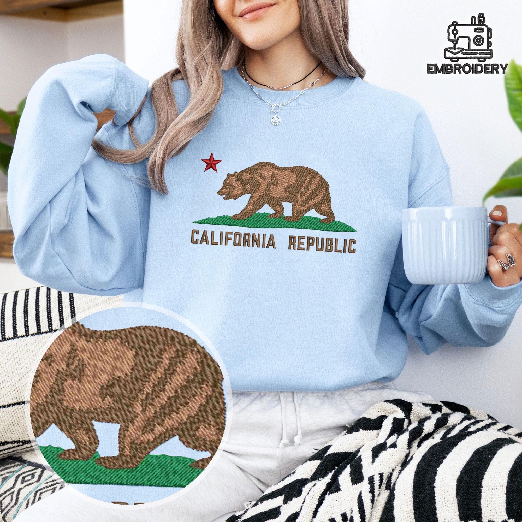 Embroidered California Republic Bear Sweatshirt - Image 5