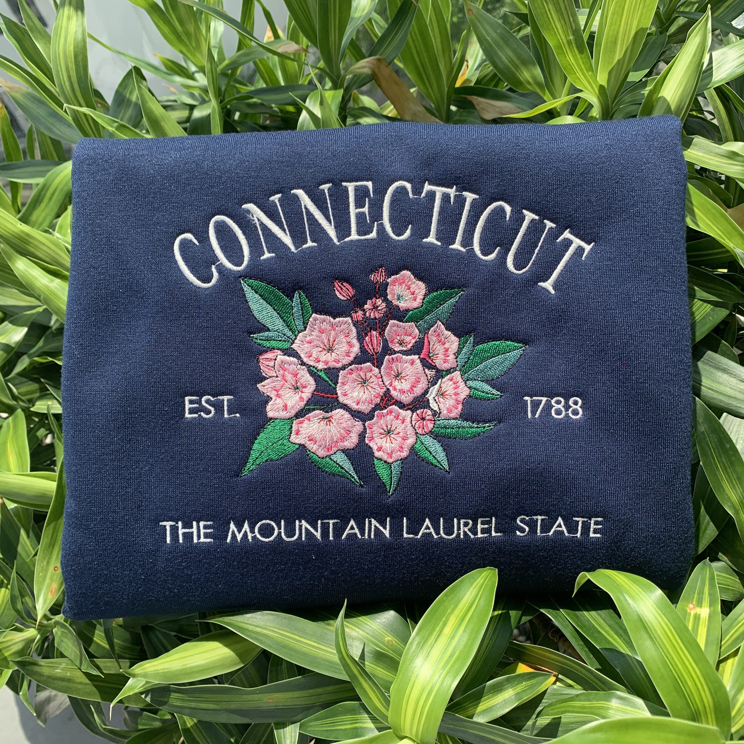 Embroidered Connecticut Mountain Laurel State Sweatshirt - Image 2