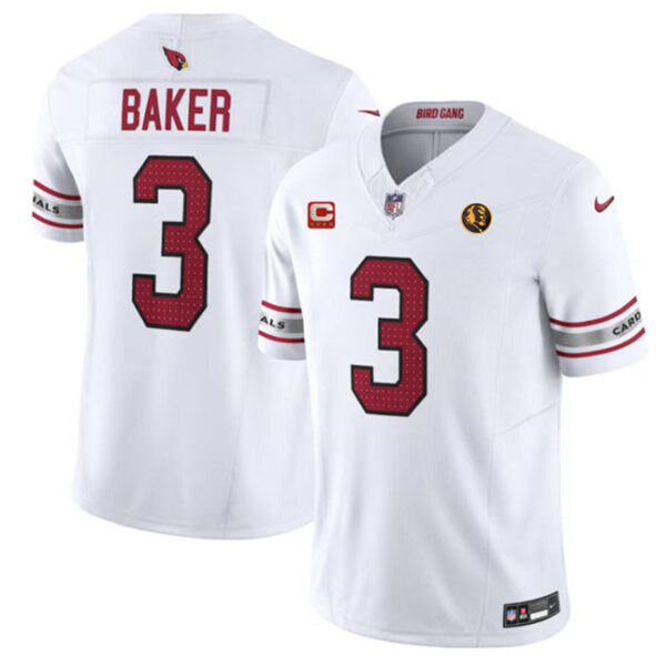 Arizona Cardinals #3 Budda Baker White 2023 FUSE With 4-Star C Patch And Jersey
