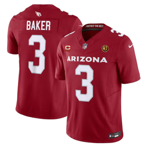 Arizona Cardinals #3 Budda Baker Red 2023 FUSE With 4-Star C Patch And With Jersey