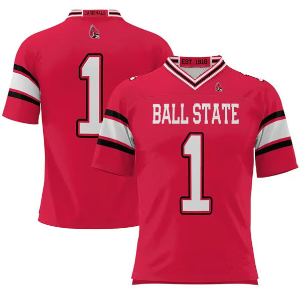 Ball State Cardinals #1 Cardinal Stitched Football Jersey