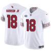Arizona Cardinals #18 Marvin Harrison Jr White 2024 With Draft Patch FUSE Vapor Jersey