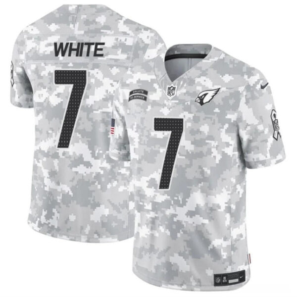 Arizona Cardinals #7 Kyzir White 2024 FUSE Arctic Camo Salute To Service Limited Football Stitched Jersey