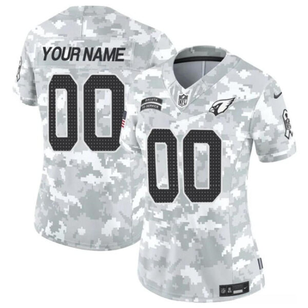 Women Arizona Cardinals Active Player Custom 2024 FUSE Arctic Camo Salute To Service Limited Football Stitched Jersey