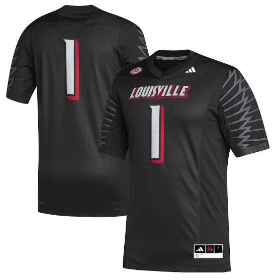 Louisville Cardinals #1 Black Stitched Football Jersey