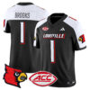 Men’s Louisville Cardinals 2024 Vapor Limited Jersey – All Stitched – Black Alternate – Ja’Corey Brooks