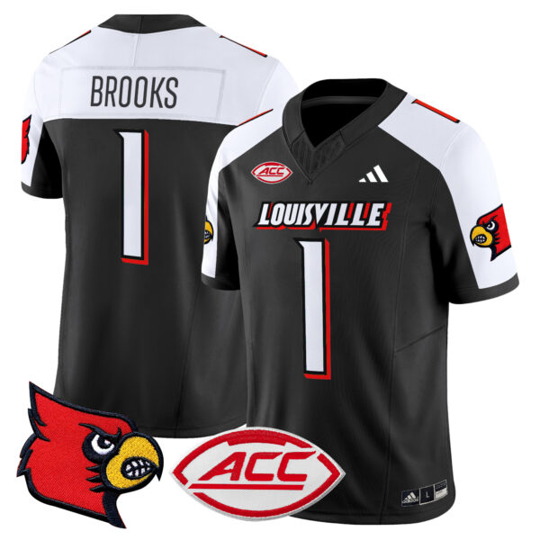 Men’s Louisville Cardinals 2024 Vapor Limited Jersey – All Stitched – Black Alternate – Ja’Corey Brooks