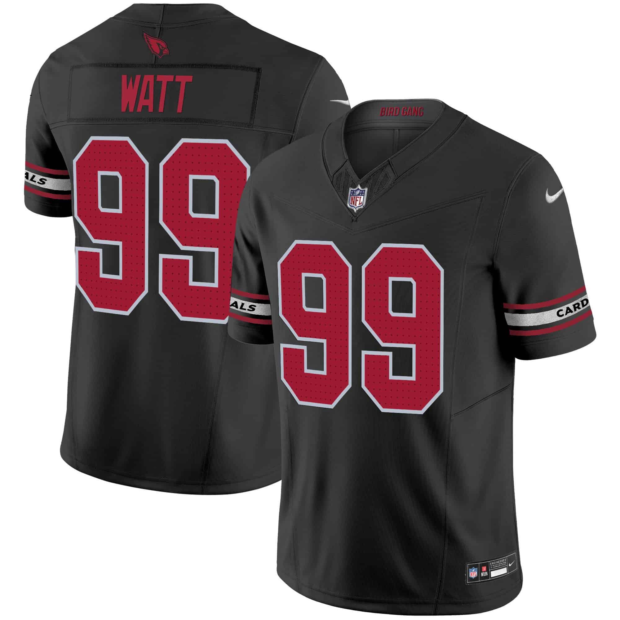 Men’s Arizona Cardinals 2024 Vapor Limited Jersey – All Stitched – Black – J.J. Watt