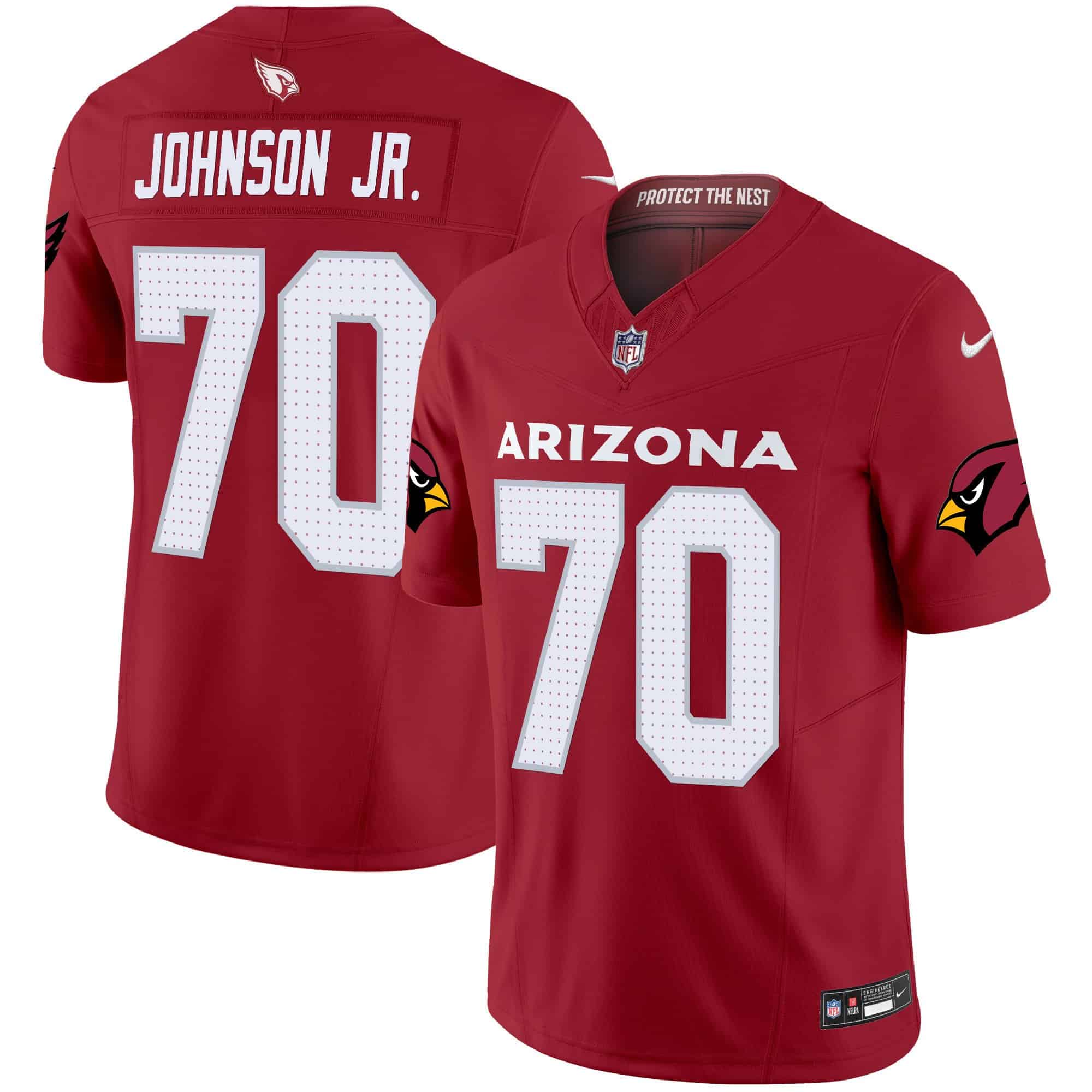 Men’s Arizona Cardinals 2024 Vapor Limited Jersey – All Stitched – Red – Paris Johnson Jr.