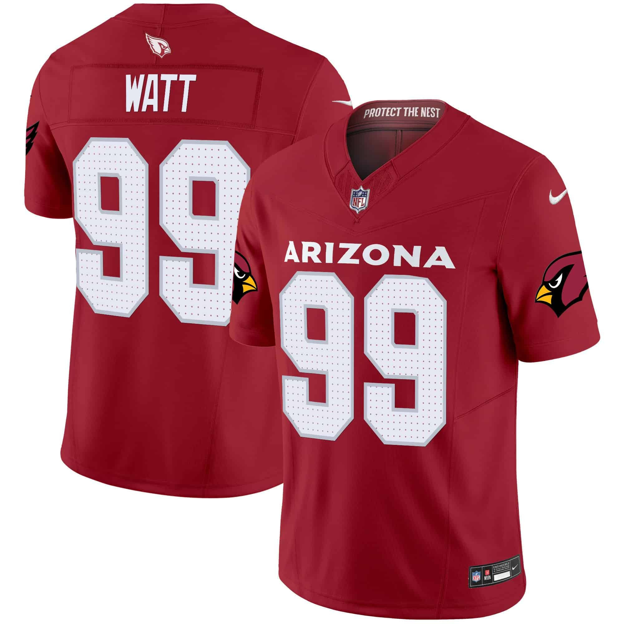 Men’s Arizona Cardinals 2024 Vapor Limited Jersey – All Stitched – Red – J.J. Watt