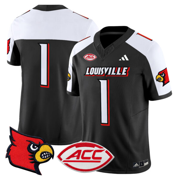 Men’s Louisville Cardinals 2024 Vapor Limited Jersey – All Stitched – Black Alternate – #1 Team