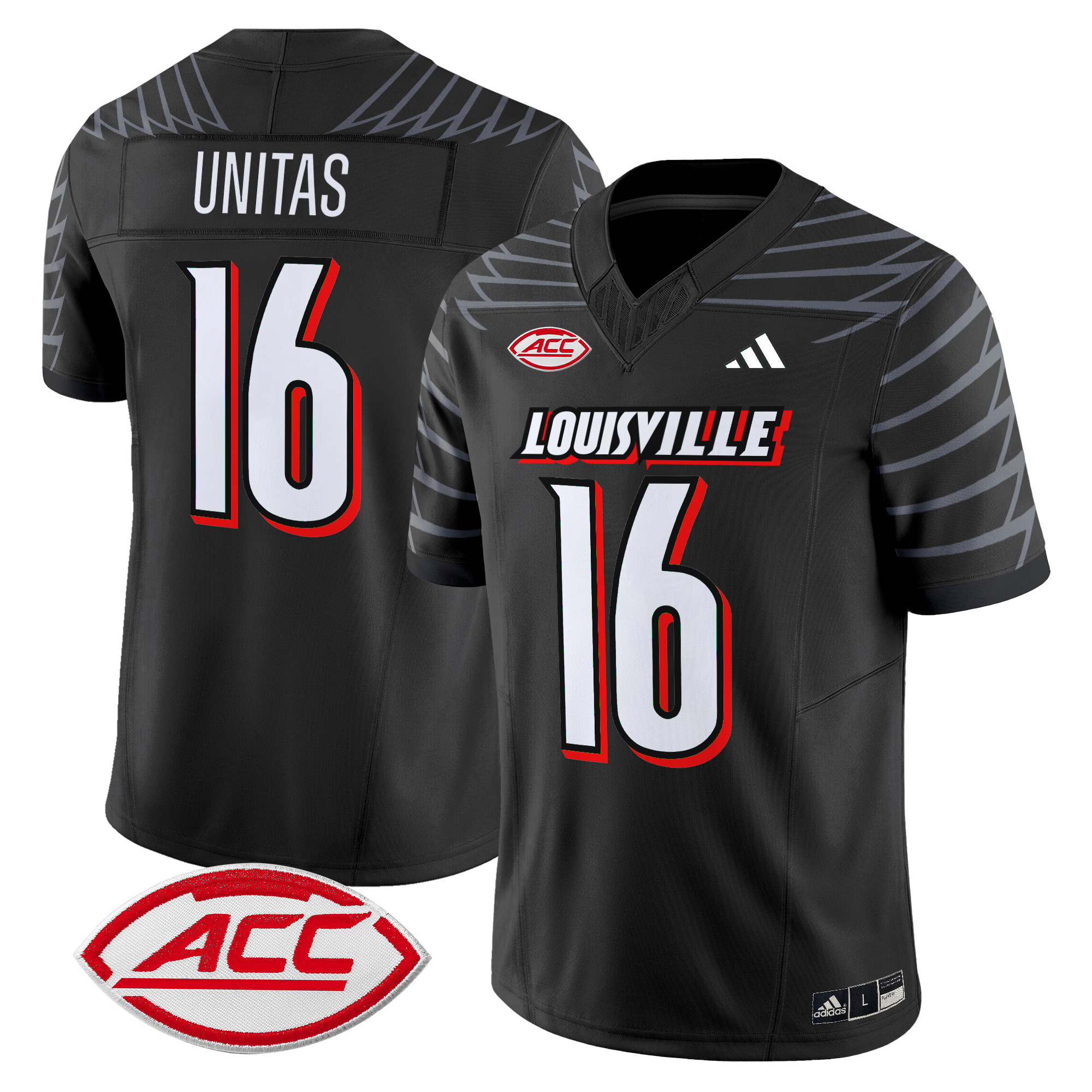 Men’s Louisville Cardinals 2024 Vapor Limited Jersey – All Stitched – Black – Johnny Unitas