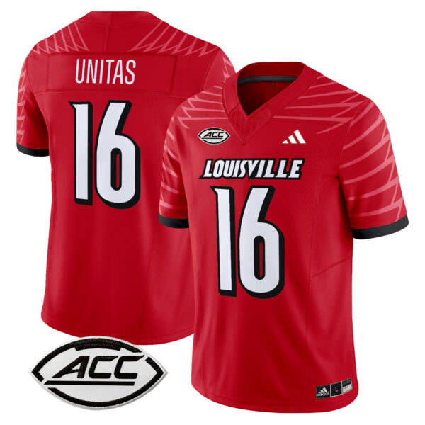 Men’s Louisville Cardinals 2024 Vapor Limited Jersey – All Stitched – Red – Johnny Unitas