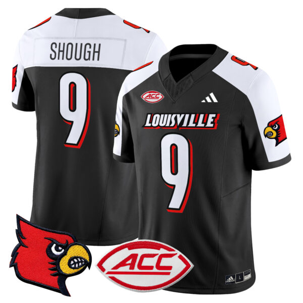 Men’s Louisville Cardinals 2024 Vapor Limited Jersey – All Stitched – Black Alternate – Tyler Shough