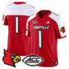 Men’s Louisville Cardinals 2024 Vapor Limited Jersey – All Stitched – Red Alternate – #1 Team