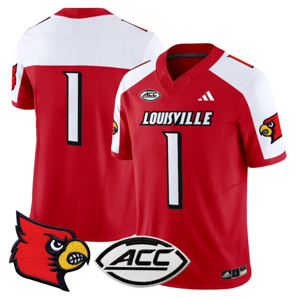 Men’s Louisville Cardinals 2024 Vapor Limited Jersey – All Stitched – Red Alternate – #1 Team