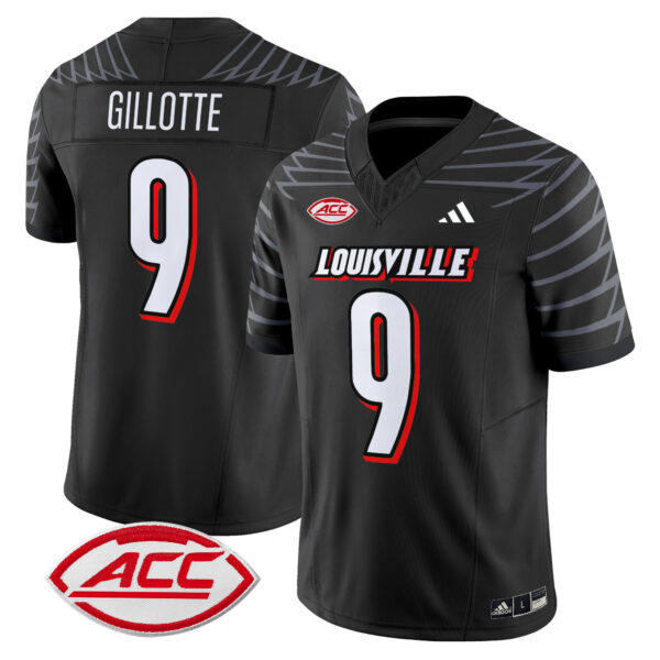Men’s Louisville Cardinals 2024 Vapor Limited Jersey – All Stitched – Black – Ashton Gillotte