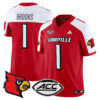 Men’s Louisville Cardinals 2024 Vapor Limited Jersey – All Stitched – Red Alternate – Ja’Corey Brooks